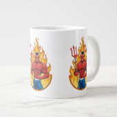 Teufel mit Dreizack Jumbo-Tasse (Vorderseite Rechts)