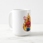 Teufel mit Dreizack Kaffeetasse (Vorderseite Links)