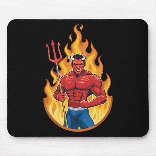 Teufel mit Dreizack Mousepad (Vorne)