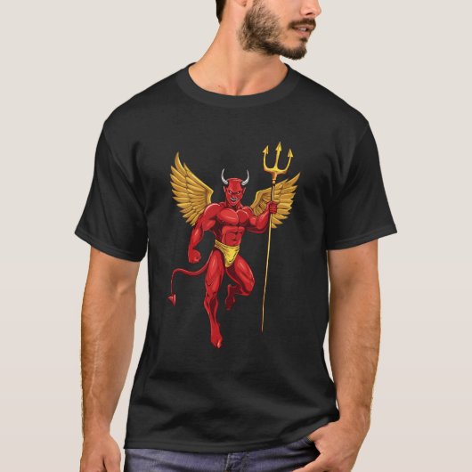 Teufel mit Dreizack T-Shirt (Vorderseite)
