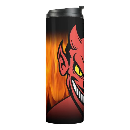 Teufel mit Fiery Grin Thermosbecher (Nach links gedreht)