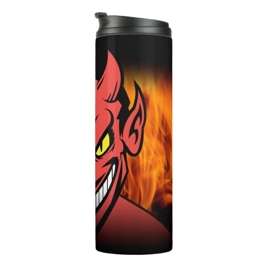 Teufel mit Fiery Grin Thermosbecher (Nach rechts gedreht)