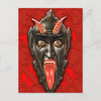 Teufel mit Roter Zunge und Horn