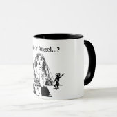 Teufel oder Engel - Vintage Schwarz-Weiß-Kaffeetas Tasse (VorderseiteRechts)