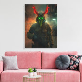 Teufel Soldier mit glühender Schädelmaske-Dunkles Leinwanddruck (Insitu (Wohnzimmer))