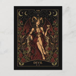 Teufel, Sternen-Tarot-Kunst Postkarte