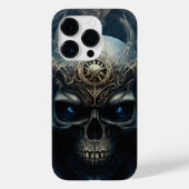 Teufel Totenkopf mit funkelnden blauen Augen Case-Mate iPhone Hülle (Rückseite)
