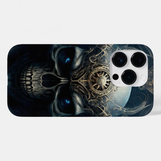 Teufel Totenkopf mit funkelnden blauen Augen Case-Mate iPhone Hülle (Rückseite (Horizontal))