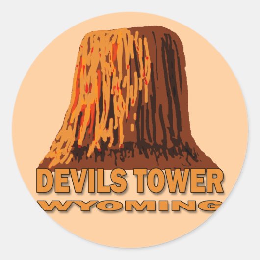 TEUFEL-TURM WYOMING RUNDER AUFKLEBER (Vorderseite)