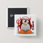 Teufel Tux (Linux Tux) Button (Vorne & Hinten)