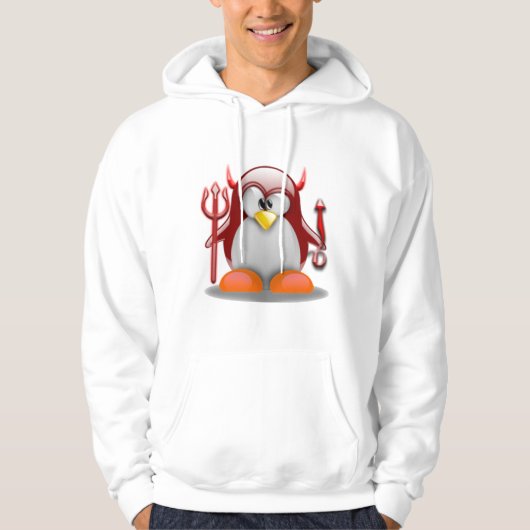Teufel Tux (Linux Tux) Hoodie (Vorderseite)
