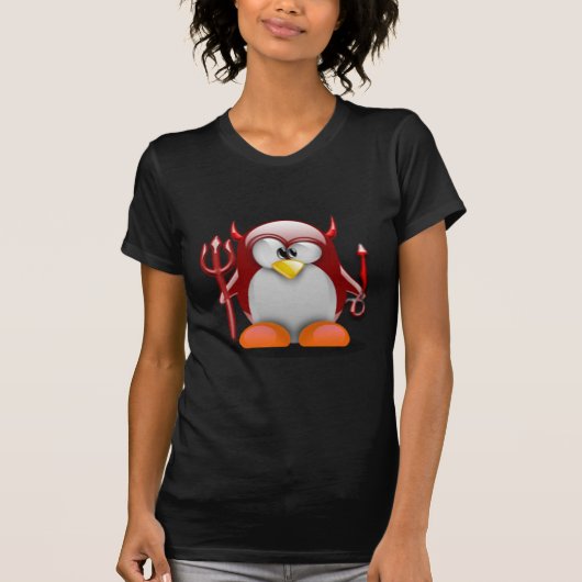 Teufel Tux (Linux Tux) T-Shirt (Vorderseite)