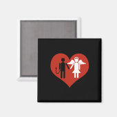 Teufel und Engel in Liebe - Magnet (Vorderseite/Rückseite)