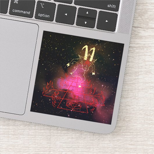 Teufel Ziege Halloween-Geschenk für Satan Lover Aufkleber (Detail)