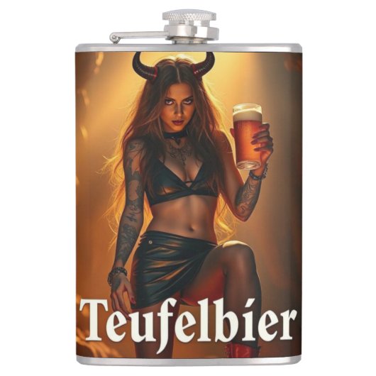 Teufelbier: straight from hell flachmann (Vorderseite)