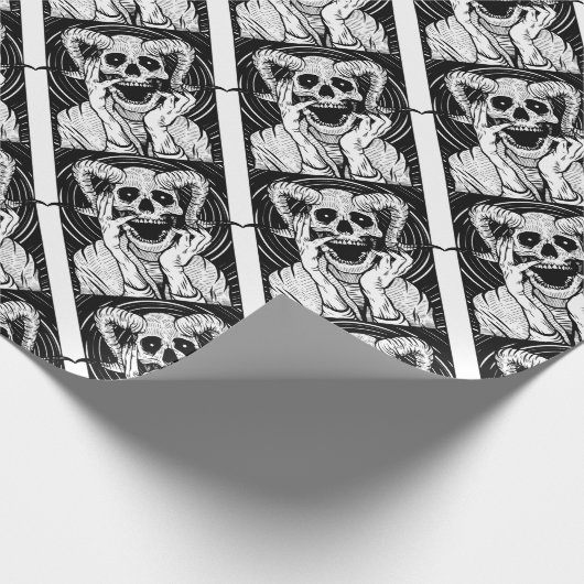 Teufelgesicht Geschenkpapier (Ecke)