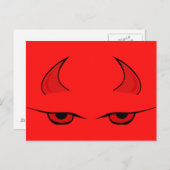 Teufelhorn und rote Augen anpassbar Postkarte (Vorne/Hinten)