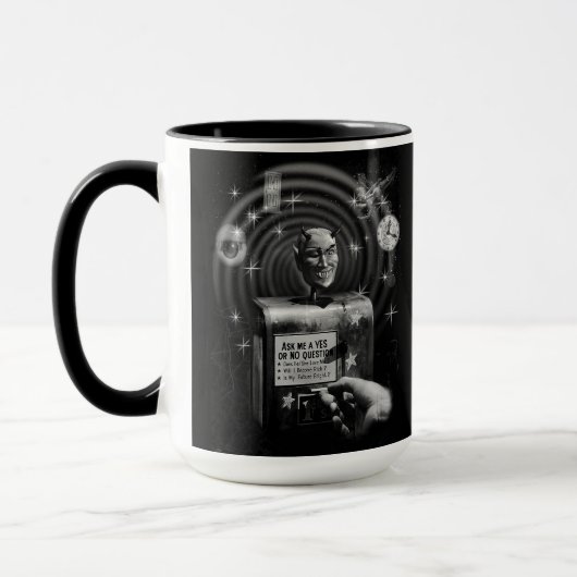 Teufels-Fragekiste Tasse (Links)