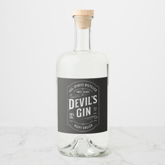 Teufels Gin Label Aufkleber (Vorderseite)