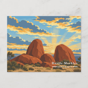 Teufels Murmeln Australien Vintage Reise Feiertagspostkarte