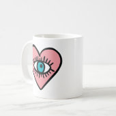 Teufelsauge im Herzen Kaffeetasse (Vorderseite Links)