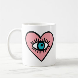 Teufelsauge im Herzen Kaffeetasse