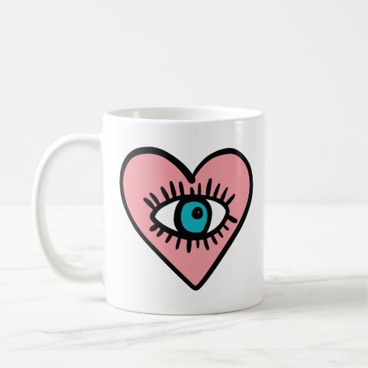 Teufelsauge im Herzen Kaffeetasse (Links)