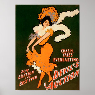Teufelsauktion Frau im Kostümtheater Poster