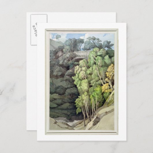 Teufelsbrücke, 1810 (mit Kugelschreiber und Tinte Postkarte (Vorne/Hinten)