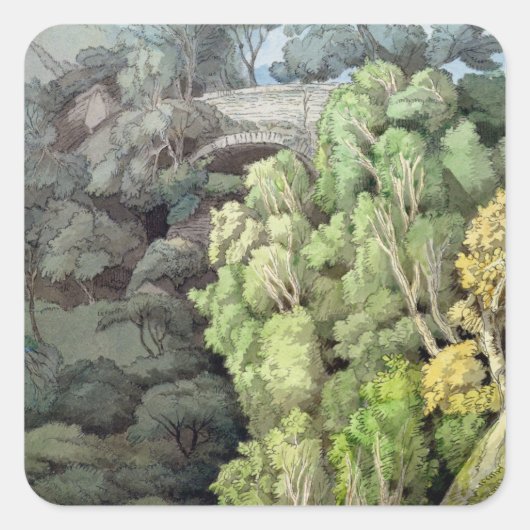 Teufelsbrücke, 1810 (mit Kugelschreiber und Tinte  Quadratischer Aufkleber (Vorderseite)