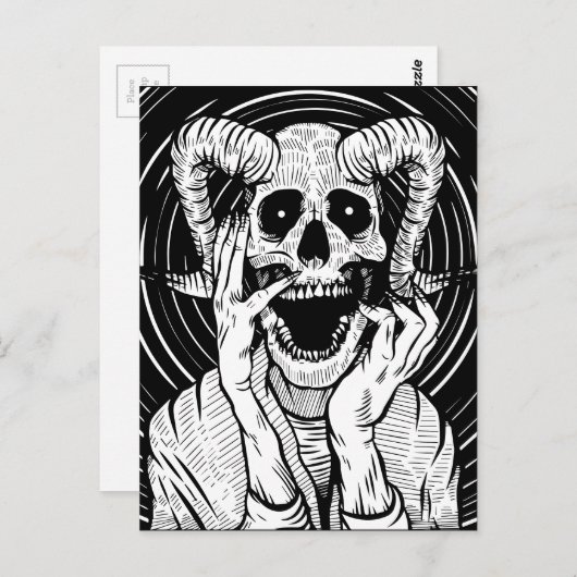 Teufelsgesicht Postkarte (Vorne/Hinten)