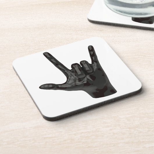 Teufelshornhand Getränkeuntersetzer (Linke Seite)