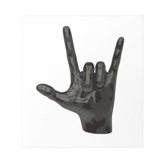 Teufelshornhand Notizblock (Vorderseite)