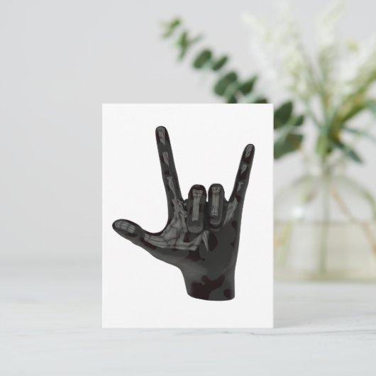 Teufelshornhand Postkarte (Stehend Vorderseite)