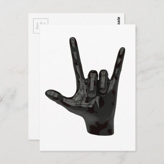 Teufelshornhand Postkarte (Vorne/Hinten)