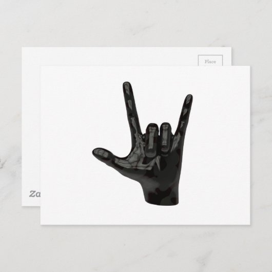 Teufelshornhand Postkarte (Vorne/Hinten)