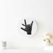 Teufelshornhand Runde Wanduhr (Zuhause)