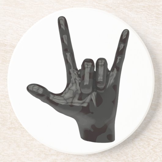 Teufelshornhand Sandstein Untersetzer (Vorne)