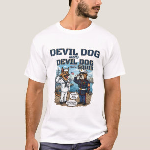 Teufelshund trifft Tintenfisch USMC-Marine-Rivalit T-Shirt