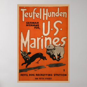 Teufelshund US-Marines - 1917 WWI US-Marines Poster