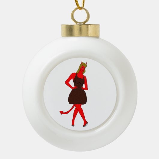 Teufelskerl Keramik Kugel-Ornament (Vorderseite)