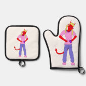 Teufelskerl Ofenhandschuh & Topflappen-Set (Vorderseite)