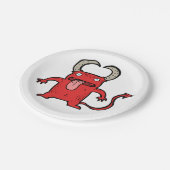 Teufelskreatur Pappteller (Schrägansicht)