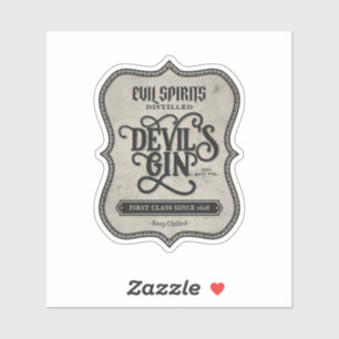 Teufelskreis-Gin-Halloween-Label "Spooky Drinks" Aufkleber