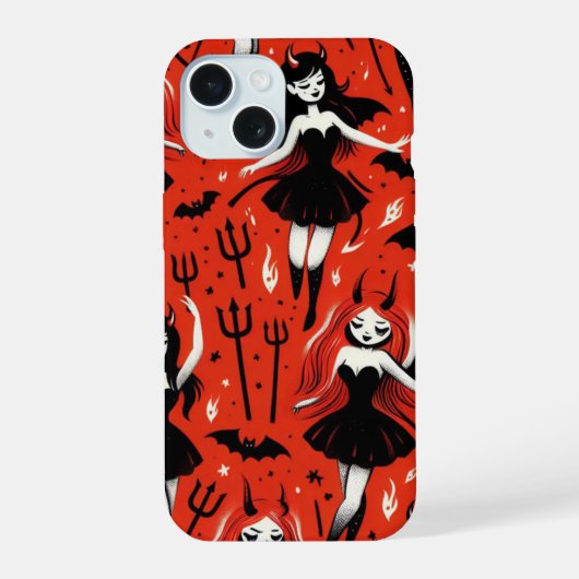 Teufelsmädchen iPhone 15 Hülle (Rückseite)