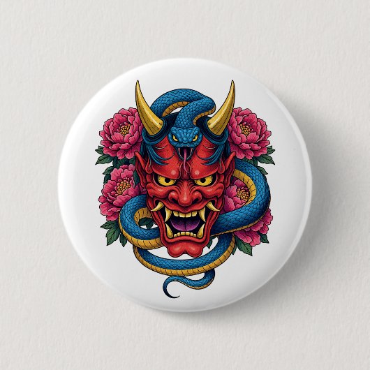 Teufelsmaske Button (Vorderseite)