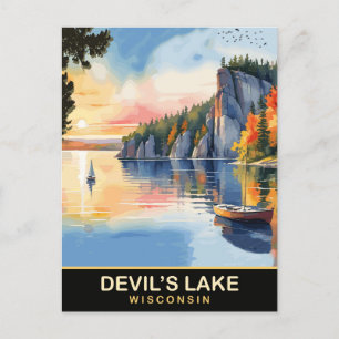 Teufelssee, Wisconsin, Wasserfarbenreise Postkarte