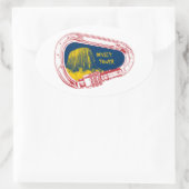 Teufelsturm Kletterer Carabiner Ovaler Aufkleber (Tasche)