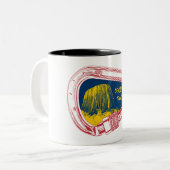 Teufelsturm Kletterer Carabiner Zweifarbige Tasse (Vorderseite Links)