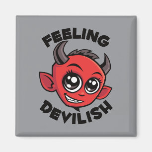 Teuflisch Süß Lächelnder Teufel Magnet